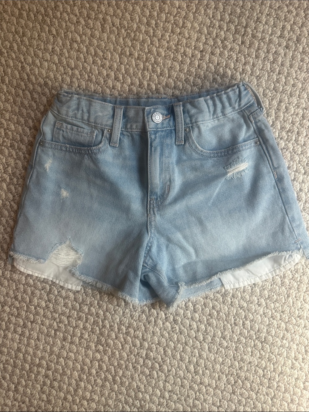 Light Blue Distressed Denim Girl’s Shorts